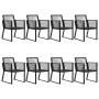 Juego de comedor para jardín 9 piezas ratán PVC negro de vidaXL, Conjuntos de jardín - Ref: Foro24-3060218, Precio: 784,46 €,...