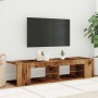 Mueble TV luces LED madera ingeniería envejecida 135x39x30 cm en Muebles TV | Comprar online en Foru.es