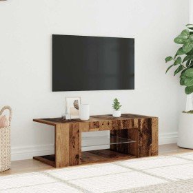 Mueble TV luces LED madera ingeniería envejecida 90x39x30 cm en Muebles TV | Comprar online en Foru.es