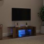 Mueble TV luces LED madera ingeniería envejecida 90x39x30 cm en Muebles TV | Comprar online en Foru.es