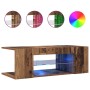 Mueble TV luces LED madera ingeniería envejecida 90x39x30 cm en Muebles TV | Comprar online en Foru.es