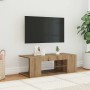 Mueble de TV luces LED madera roble artisan 90x39x30 cm en Muebles TV | Comprar online en Foru.es
