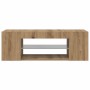 Mueble de TV luces LED madera roble artisan 90x39x30 cm en Muebles TV | Comprar online en Foru.es