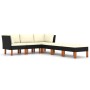 Set de muebles de jardín 6 pzas y cojines ratán sintético negro de vidaXL, Conjuntos de jardín - Ref: Foro24-3059750, Precio:...
