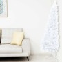 Medio árbol de Navidad con luces y bolas blanco 240 cm en Decoración Festiva y Estacional | Comprar online en Foru.es