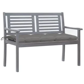 Banco de jardín 2 plazas madera eucalipto gris y cojín 120 cm de vidaXL, Bancos de jardín - Ref: Foro24-3061039, Precio: 201,...
