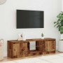 Mueble TV luces LED madera ingeniería envejecida 120x30x36 cm en Muebles TV | Comprar online en Foru.es