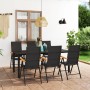 Juego de comedor para jardín 7 piezas negro y marrón de vidaXL, Conjuntos de jardín - Ref: Foro24-3060074, Precio: 589,11 €, ...