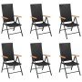 Juego de comedor para jardín 7 piezas negro y marrón de vidaXL, Conjuntos de jardín - Ref: Foro24-3060074, Precio: 589,11 €, ...