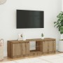 Mueble de TV luces LED madera roble artisan 120x30x36 cm en Muebles TV | Comprar online en Foru.es