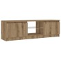 Mueble de TV luces LED madera roble artisan 120x30x36 cm en Muebles TV | Comprar online en Foru.es