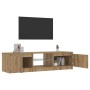 Mueble de TV luces LED madera roble artisan 140x40x36 cm en Muebles TV | Comprar online en Foru.es