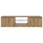 Mueble de TV luces LED madera roble artisan 140x40x36 cm en Muebles TV | Comprar online en Foru.es