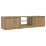 Mueble de TV luces LED madera roble artisan 140x40x36 cm en Muebles TV | Comprar online en Foru.es