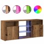 Mueble TV luces LED madera ingeniería envejecida 120x30x50 cm en Muebles TV | Comprar online en Foru.es