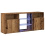 Mueble TV luces LED madera ingeniería envejecida 120x30x50 cm en Muebles TV | Comprar online en Foru.es