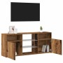 Mueble TV luces LED madera ingeniería envejecida 120x30x50 cm en Muebles TV | Comprar online en Foru.es