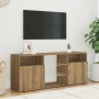 Mueble TV luces LED madera ingeniería roble artisan 120x30x50cm en Muebles TV | Comprar online en Foru.es