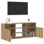 Mueble TV luces LED madera ingeniería roble artisan 120x30x50cm en Muebles TV | Comprar online en Foru.es