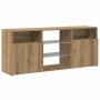Mueble TV luces LED madera ingeniería roble artisan 120x30x50cm en Muebles TV | Comprar online en Foru.es
