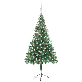Árbol de Navidad artificial con luces y bolas 380 ramas 150 cm en Decoración Festiva y Estacional | Comprar online en Foru.es
