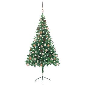 Árbol de Navidad artificial con luces y bolas 380 ramas 150 cm en Decoración Festiva y Estacional | Comprar online en Foru.es