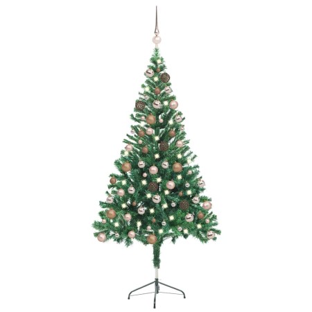 Árbol de Navidad artificial con luces y bolas 380 ramas 150 cm en Decoración Festiva y Estacional | Comprar online en Foru.es