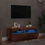Mueble TV luces LED madera ingeniería envejecida 100x35x40 cm en Muebles TV | Comprar online en Foru.es