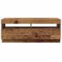 Mueble TV luces LED madera ingeniería envejecida 100x35x40 cm en Muebles TV | Comprar online en Foru.es