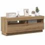 Mueble TV luces LED madera ingeniería roble artisan 100x35x40cm en Muebles TV | Comprar online en Foru.es