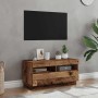 Mueble TV luces LED madera ingeniería envejecida 80x35x40 cm en Muebles TV | Comprar online en Foru.es