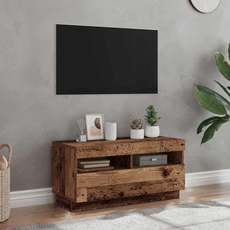 Mueble TV luces LED madera ingeniería envejecida 80x35x40 cm en Muebles TV | Comprar online en Foru.es