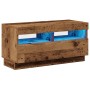 Mueble TV luces LED madera ingeniería envejecida 80x35x40 cm en Muebles TV | Comprar online en Foru.es