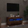Mueble TV luces LED madera ingeniería envejecida 80x35x40 cm en Muebles TV | Comprar online en Foru.es