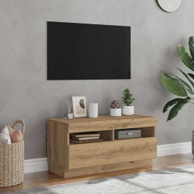 Mueble TV luces LED madera ingeniería roble artisan 80x35x40 cm en Muebles TV | Comprar online en Foru.es
