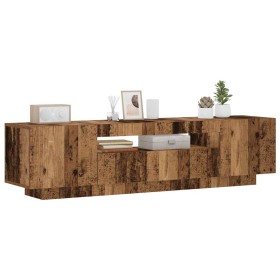Mueble TV luces LED madera ingeniería envejecida 160x35x40 cm en Muebles TV | Comprar online en Foru.es
