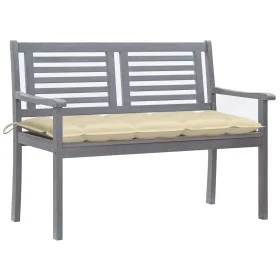 2-Sitzer Gartenbank Eukalyptusholz grau und Kissen 120 cm von vidaXL, Gartenbänke - Ref: Foro24-3061040, Preis: 188,88 €, Rab...