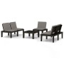 Set de muebles de jardín 4 piezas con cojines plástico gris de vidaXL, Conjuntos de jardín - Ref: Foro24-3059836, Precio: 327...