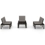 Set de muebles de jardín 4 piezas con cojines plástico gris de vidaXL, Conjuntos de jardín - Ref: Foro24-3059836, Precio: 327...