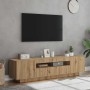 Mueble de TV luces LED madera roble artisan 160x35x40 cm en Muebles TV | Comprar online en Foru.es