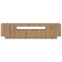 Mueble de TV luces LED madera roble artisan 160x35x40 cm en Muebles TV | Comprar online en Foru.es