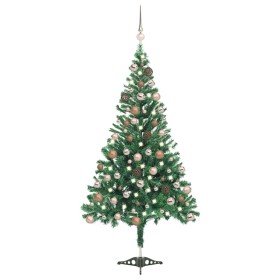 Árbol de Navidad artificial con luces y bolas 564 ramas 180 cm en Decoración Festiva y Estacional | Comprar online en Foru.es