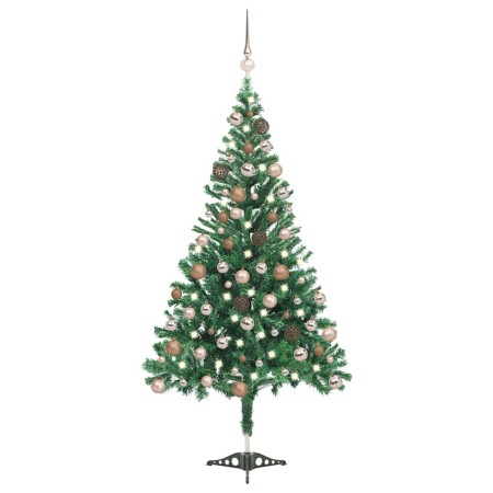 Árbol de Navidad artificial con luces y bolas 564 ramas 180 cm en Decoración Festiva y Estacional | Comprar online en Foru.es