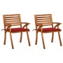 Sillas de comedor jardín con cojines 2 uds madera maciza acacia de vidaXL, Sillas de jardín - Ref: Foro24-3060798, Precio: 27...