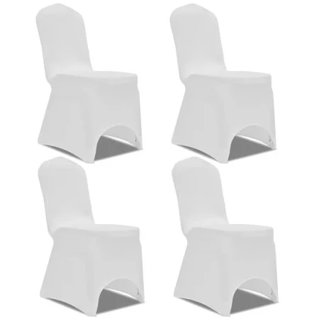 Funda de silla elástica 4 unidades blanca de vidaXL, Fundas - Ref: Foro24-131408, Precio: 19,07 €, Descuento: %