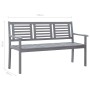 Banco de jardín 3 plazas madera eucalipto gris y cojín 150 cm de vidaXL, Bancos de jardín - Ref: Foro24-3061067, Precio: 222,...