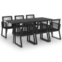Juego de comedor para jardín 7 piezas ratán PVC negro de vidaXL, Conjuntos de jardín - Ref: Foro24-3060217, Precio: 693,45 €,...