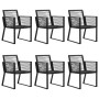 Juego de comedor para jardín 7 piezas ratán PVC negro de vidaXL, Conjuntos de jardín - Ref: Foro24-3060217, Precio: 693,45 €,...