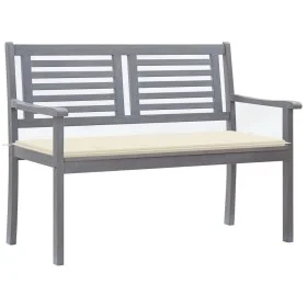 Banco de jardín 2 plazas madera eucalipto gris y cojín 120 cm de vidaXL, Bancos de jardín - Ref: Foro24-3061025, Precio: 184,...