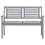 Banco de jardín 2 plazas madera eucalipto gris y cojín 120 cm de vidaXL, Bancos de jardín - Ref: Foro24-3061025, Precio: 187,...
